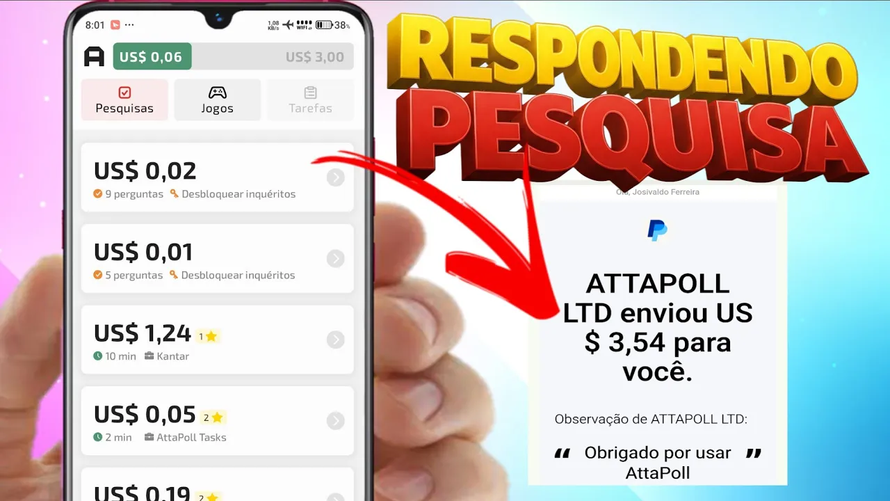 Como Ganhar Dinheiro Respondendo Pesquisas no App AttaPoll